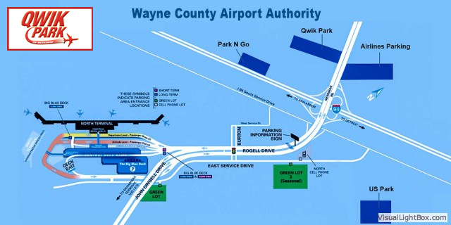 DTW airport parking map